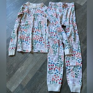 Hanna Andersson Bunny Spring Meadow Long John PJs Pajamas Size 130 US 8
